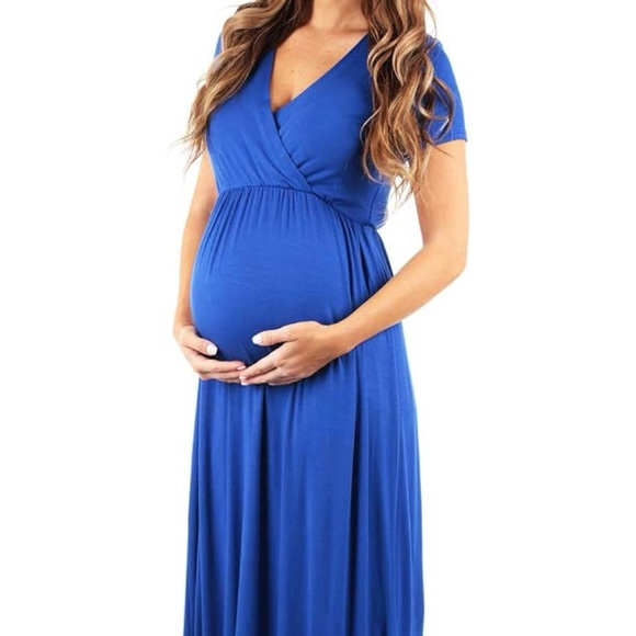 Blue maternity dress - size small - never worn - Picture 1 of 4